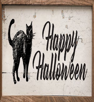 Happy Halloween Cat Whitewash